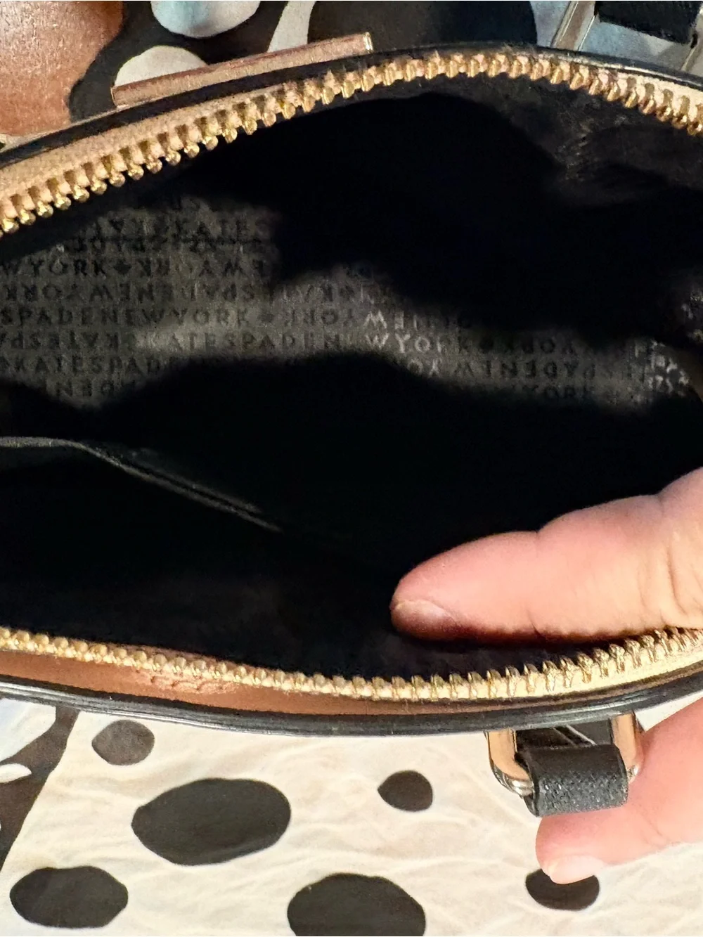 kate spade Pink and Black Dome Satchel with Scarf Accent